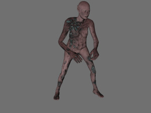animated zombie elf-rigged 3d game character Model 3D