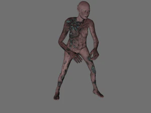 animated zombie elf-rigged 3d game character 3D Model