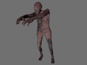 animated zombie elf-rigged 3d game character Model 3D