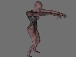 animated zombie elf-rigged 3d game character Model 3D