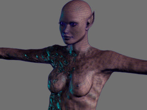 animated zombie elf-rigged 3d game character Model 3D