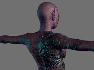 animated zombie elf-rigged 3d game character Model 3D