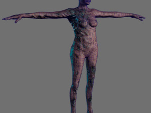 animated zombie elf-rigged 3d game character Model 3D
