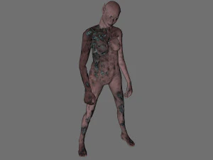 animated zombie elf-rigged 3d game character 3D Model