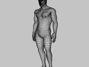 animated naked man-rigged 3d game character Model 3D