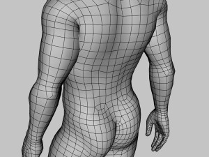 animated naked man-rigged 3d game character Model 3D