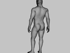 animated naked man-rigged 3d game character Model 3D