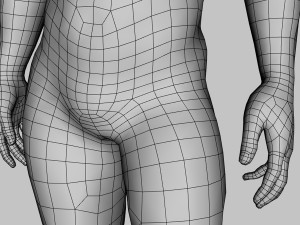 animated naked man-rigged 3d game character Model 3D