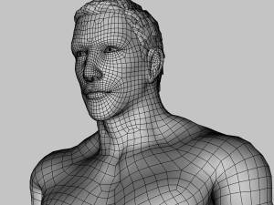 animated naked man-rigged 3d game character Model 3D