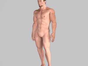 pria telanjang animasi untuk karakter game 3d yang dilengkapi kesatuan mesin yang tidak nyata Model 3D