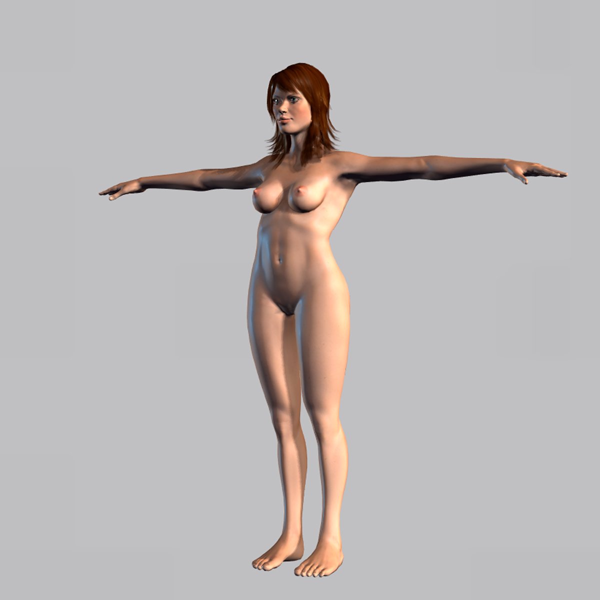 Woman. animated naked woman-rigged 3d game character 3D Models. 