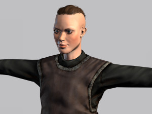 animated warrior woman - rigged 3d game character 3D Model