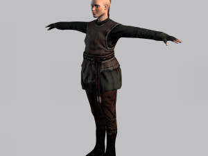animated warrior woman - rigged 3d game character 3D Model