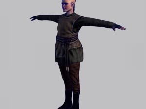 animated warrior woman - rigged 3d game character 3D Model