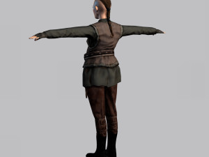 animated warrior woman - rigged 3d game character 3D Model