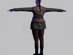 animated warrior woman - rigged 3d game character 3D Model