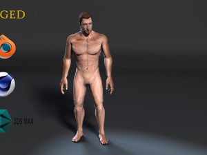 naked old man-rigged 3d game character 3D Model