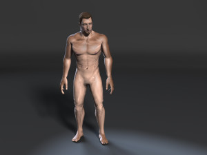 naked old man-rigged 3d game character Model 3D