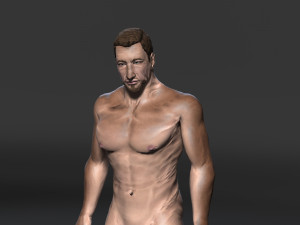 naked old man-rigged 3d game character Model 3D