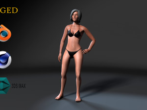 woman in bikini-rigged 3d game character 3D Model