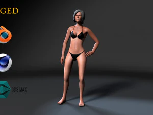 bikinili kadın 3d oyun karakteri 3D Model