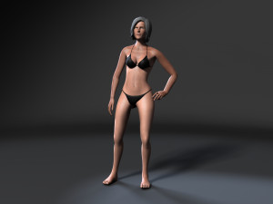 woman in bikini-rigged 3d game character 3D Модель