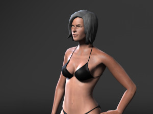 woman in bikini-rigged 3d game character 3D Модель