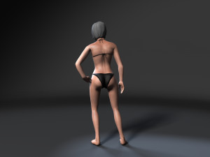 woman in bikini-rigged 3d game character 3D Модель