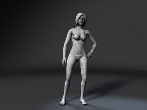 woman in bikini-rigged 3d game character 3D Модель