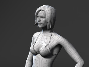 woman in bikini-rigged 3d game character 3D Модель
