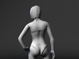 woman in bikini-rigged 3d game character 3D Модель