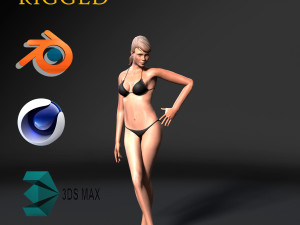 woman in bikini-rigged 3d game character 3D मॉडल