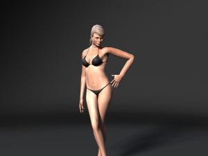 woman in bikini-rigged 3d game character 3D Model