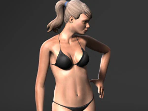 woman in bikini-rigged 3d game character 3D Model