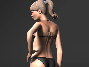 woman in bikini-rigged 3d game character 3D Model