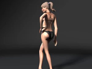 woman in bikini-rigged 3d game character 3D Model