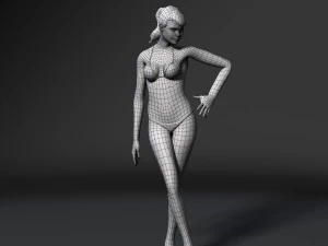 woman in bikini-rigged 3d game character 3D Model
