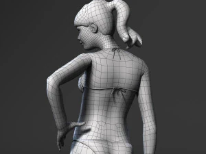 woman in bikini-rigged 3d game character 3D Model
