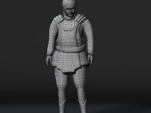 personaggio del gioco 3D truccato da elfo guerriero Modello 3D