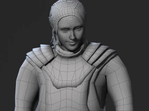 personaggio del gioco 3D truccato da elfo guerriero Modello 3D