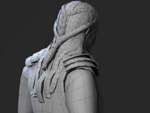 personaggio del gioco 3D truccato da elfo guerriero Modello 3D