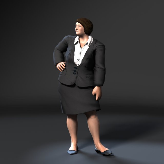 business woman-rigged 3d game character 3D Модель .c4d .max .obj .3ds .fbx .stl .blend 