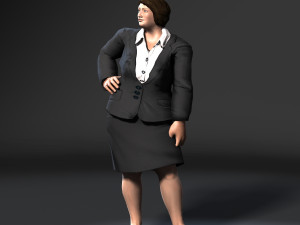 business woman-rigged 3d game character 3D Модель