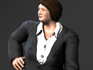 business woman-rigged 3d game character 3D Модель