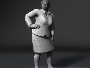 business woman-rigged 3d game character 3D Модель