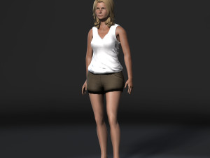 beautiful woman-rigged 3d game character low-poly 3D Model