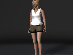 beautiful woman-rigged 3d game character low-poly 3D Model