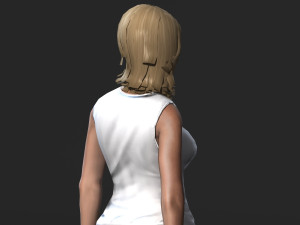 beautiful woman-rigged 3d game character low-poly 3D Model