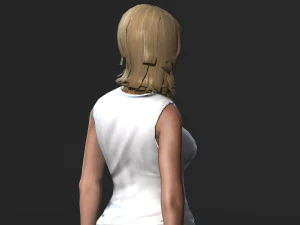 beautiful woman-rigged 3d game character low-poly 3D Model