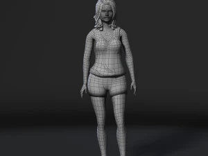 beautiful woman-rigged 3d game character low-poly 3D Model